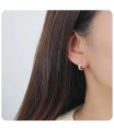 Designed Chain Silver Hoop Earring HO-1842